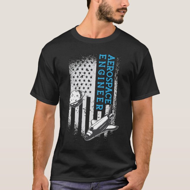 Aerospace Engineer Engineering Space Rocket T-Shirt (Front)