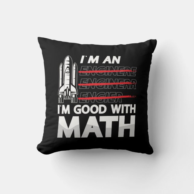 Aerospace Engineer I'm An I'm Good With Math Space Cushion (Front)