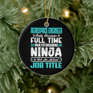 Aerospace Engineer Job Title Profession Skills Ceramic Ornament