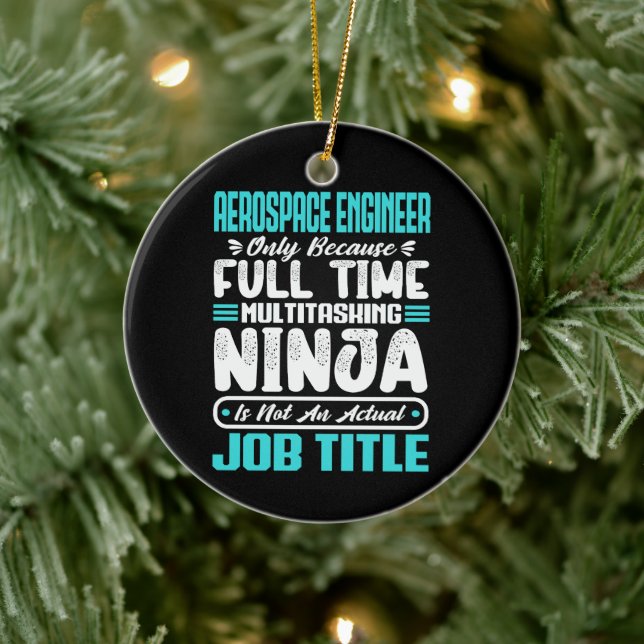 Aerospace Engineer Job Title Profession Skills Ceramic Ornament (Tree)
