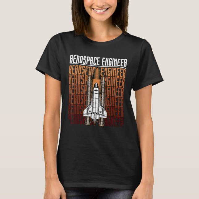 Aerospace Engineer Retro Space Rocket Engineering  T-Shirt (Front)