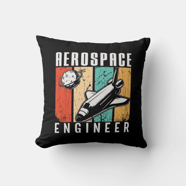 Aerospace Engineer Rocket Space Engineering Retro Cushion (Front)