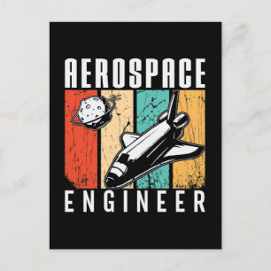 Aerospace Engineer Rocket Space Engineering Retro Holiday Postcard