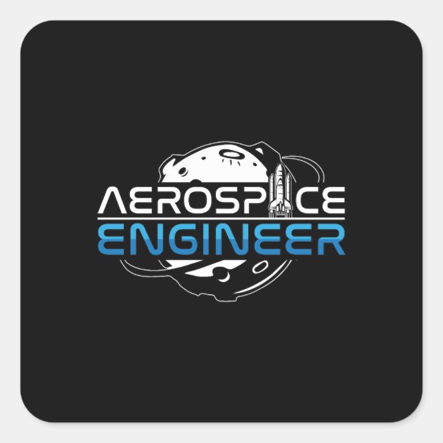 Aerospace Engineer Rocket Space Engineering Square Sticker (Front)