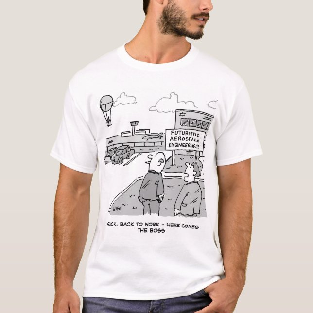 Aerospace Industry Boss Travels by Hot Air Balloon T-Shirt (Front)