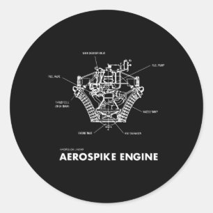 Aerospike Engine Schematic Classic Round Sticker