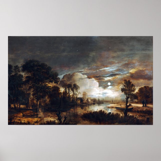 Aert van der Neer Moonlit Landscape Poster (Front)