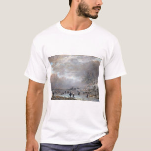 Aert van der Neer Winter Landscape with Skaters T-Shirt