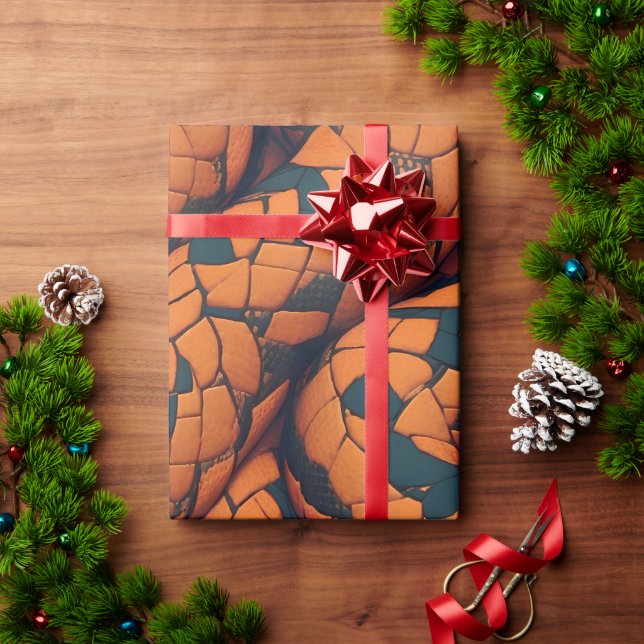 Aesculapian Snake Mosaic Colourful Pattern Wrapping Paper (Holiday Gift)