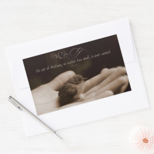 Aesop Inspirational Quote "Act of Kindness" Rectangular Sticker