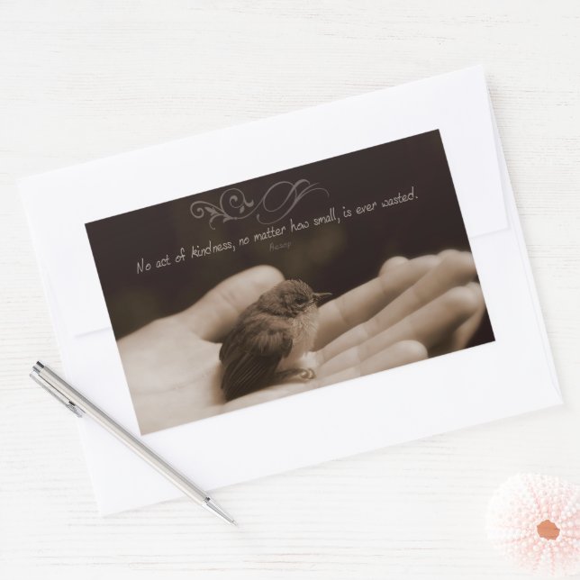 Aesop Inspirational Quote "Act of Kindness" Rectangular Sticker (Envelope)