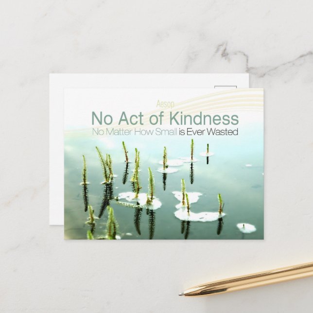 Aesop Inspirational Quote "Kindness" Postcard (Front/Back In Situ)