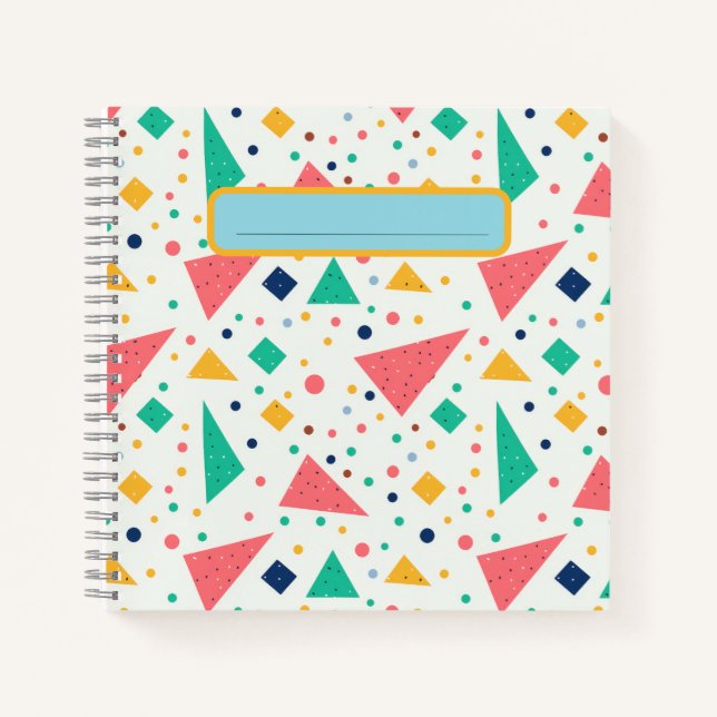 aesthetic 80's retro  Memphis funky geometric abst Notebook (Front)