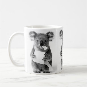 Aesthetic Adorable Koala Holding Toilet Paper Coffee Mug