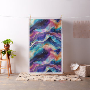 Aesthetic agate rainbow glitter accent fabric