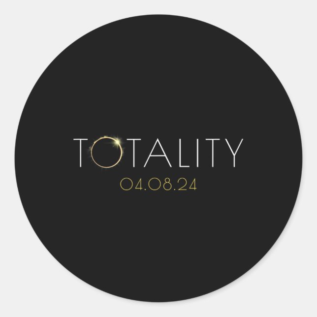 Aesthetic American Totality Solar Lunar Eclipse  Classic Round Sticker (Front)