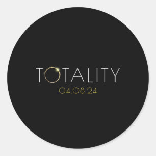 Aesthetic American Totality Solar Lunar Eclipse Classic Round Sticker