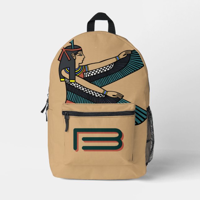 Aesthetic Ancient Egyptian Art Printed Backpack (Front)