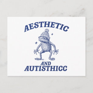 Aesthetic and Autisthicc Frog Illustration Postcard