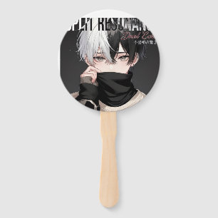 Aesthetic Anime Boy Masked Art - Cool Party Access Hand Fan