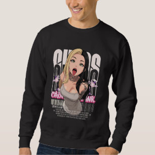 Aesthetic Anime Girl Tattoos Chaos Goth Streetwear Sweatshirt