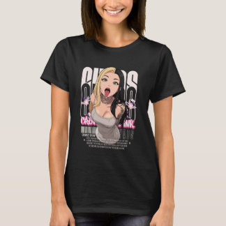 Aesthetic Anime Girl Tattoos Chaos Goth Streetwear T-Shirt