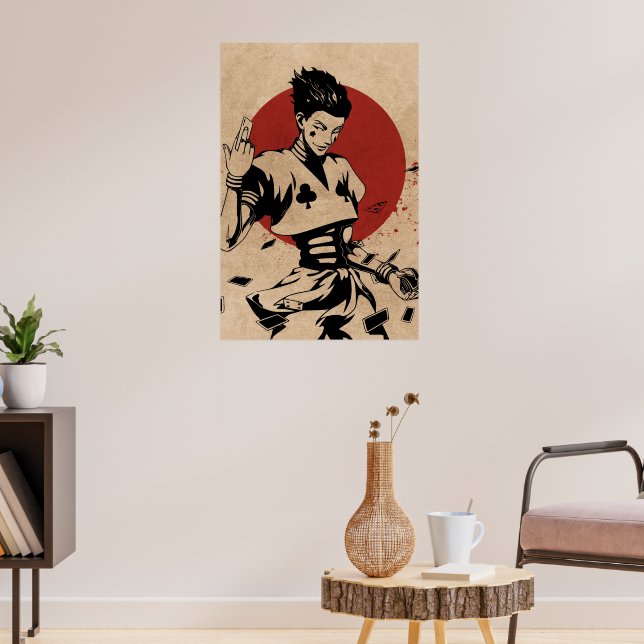 Aesthetic Anime Jester with Playing Cards Poster (Living Room 3)