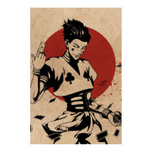 Aesthetic Anime Jester with Playing Cards Poster