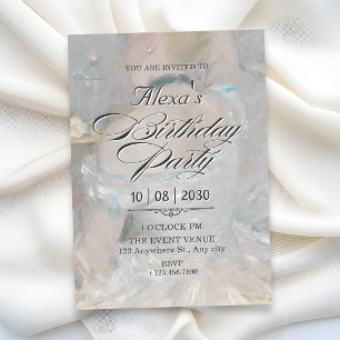 Aesthetic art paint birthday invitation