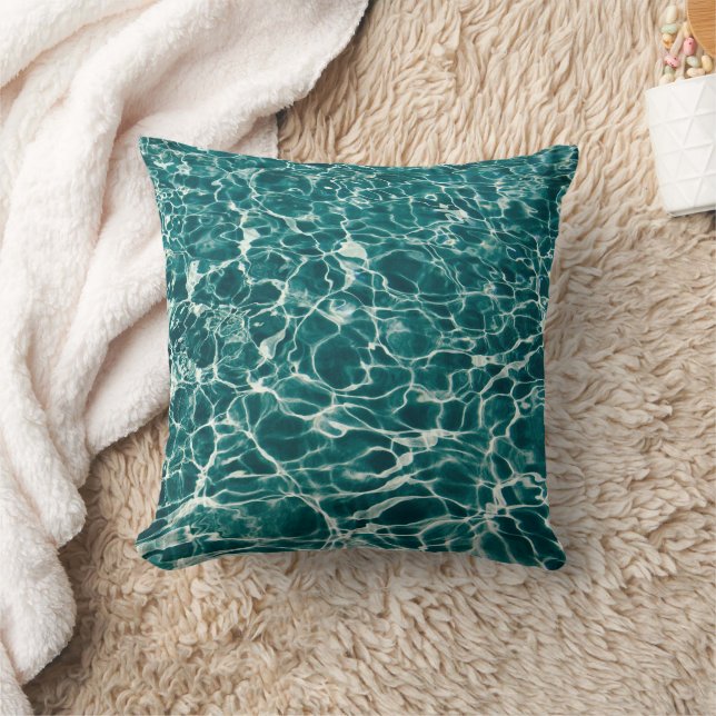 Aesthetic Artwork - Serene Turquoise Water Surface Cushion (Blanket)