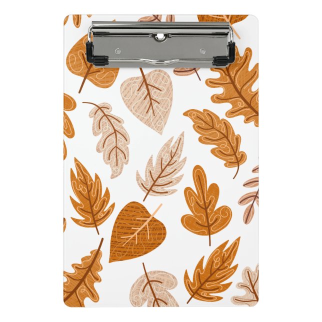 Aesthetic Autumn Leaves, Fall Theme Pattern Mini Clipboard (Front)