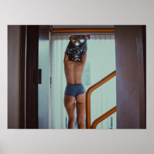Aesthetic Back View Undressing Poster