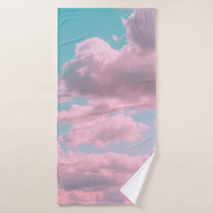 Aesthetic background with beautiful turquoise sky  bath towel