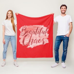 Aesthetic Beautiful Chaos Script Typography Fleece Blanket