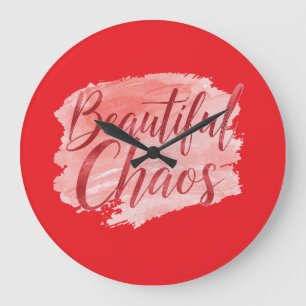 Aesthetic Beautiful Chaos Script Typography Large Clock