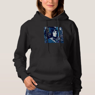 Aesthetic Beautiful Japanese Girl in Futuristic St Hoodie