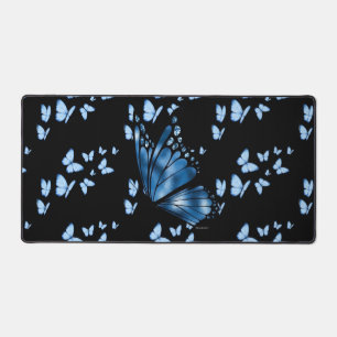 Aesthetic Black and Blue Desk Pad