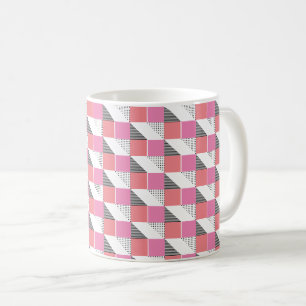 aesthetic black and pink geometric modern pattern coffee mug