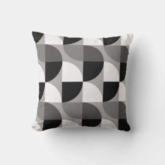 Aesthetic Black and white abstract mid-century Cushion
