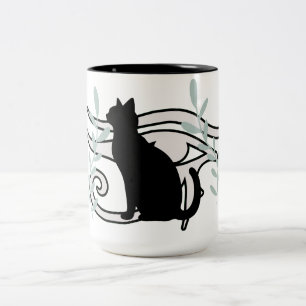 Aesthetic Black Cat Egyptian Eye Coffee Mug