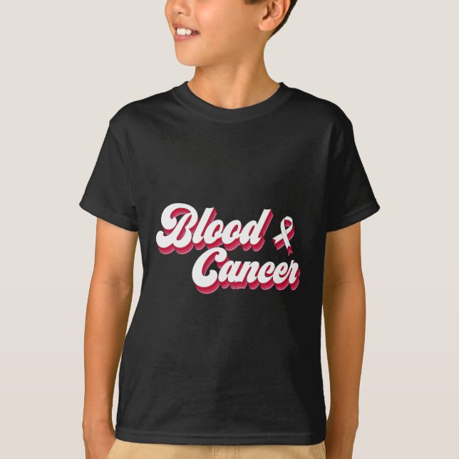 Aesthetic Blood Cancer Awareness Red Ribbon Tee Me (Front)