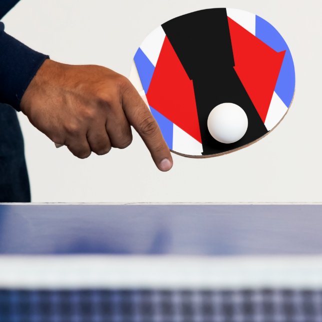 Aesthetic blue Red black & white Modern Absract   Ping Pong Paddle (Insitu)