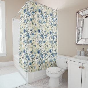 Aesthetic Blue Wildflowers Shower Curtain
