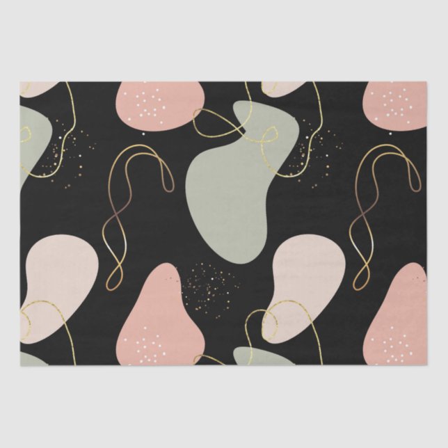 Aesthetic Boho Geometric Organic Shapes Pattern Tissue Paper (Front)