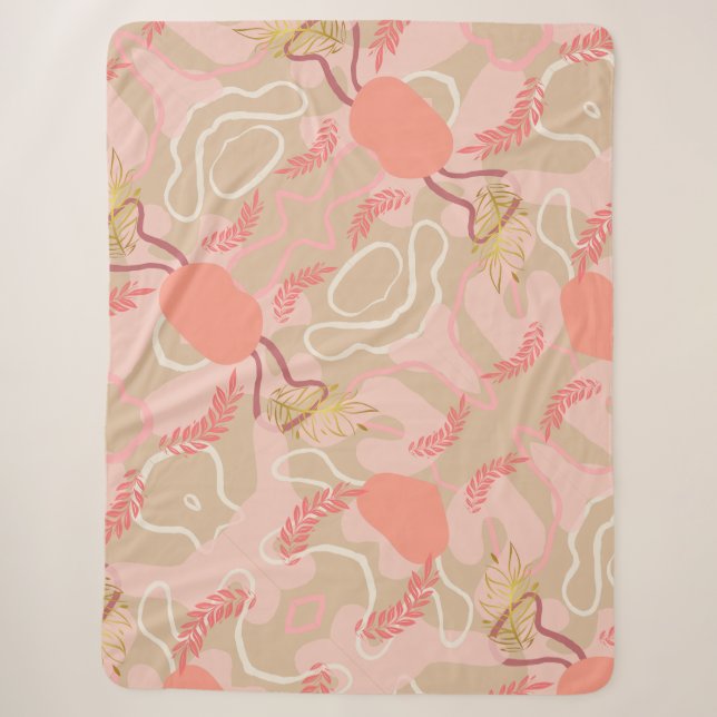 Aesthetic Boho Wildflowers Sherpa Blanket (Front)