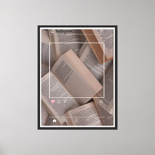 " Aesthetic Book Flatlay Wall Art" Canvas Print