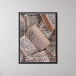 " Aesthetic Book Flatlay Wall Art" Canvas Print