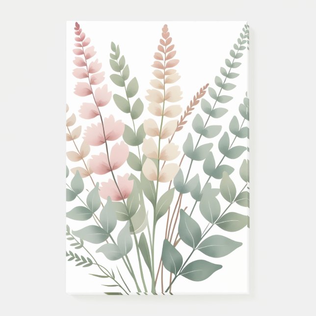 ​Aesthetic Botanical Ferns Floral Pattern Post-it  Notes (Front)