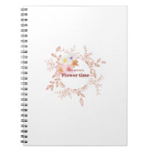 Aesthetic Botanical Floral Wreath Notebook