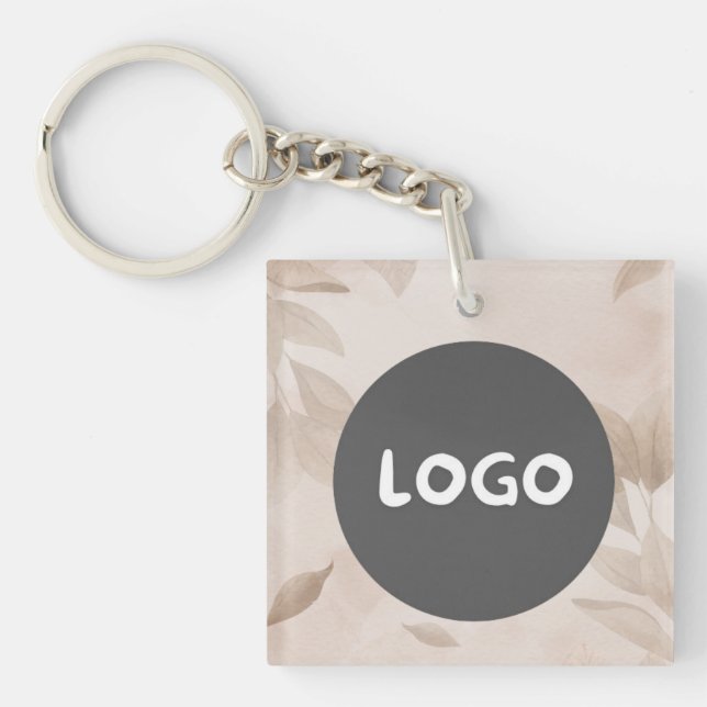 Aesthetic Brown Business Promotional Square Key Ring (Front)
